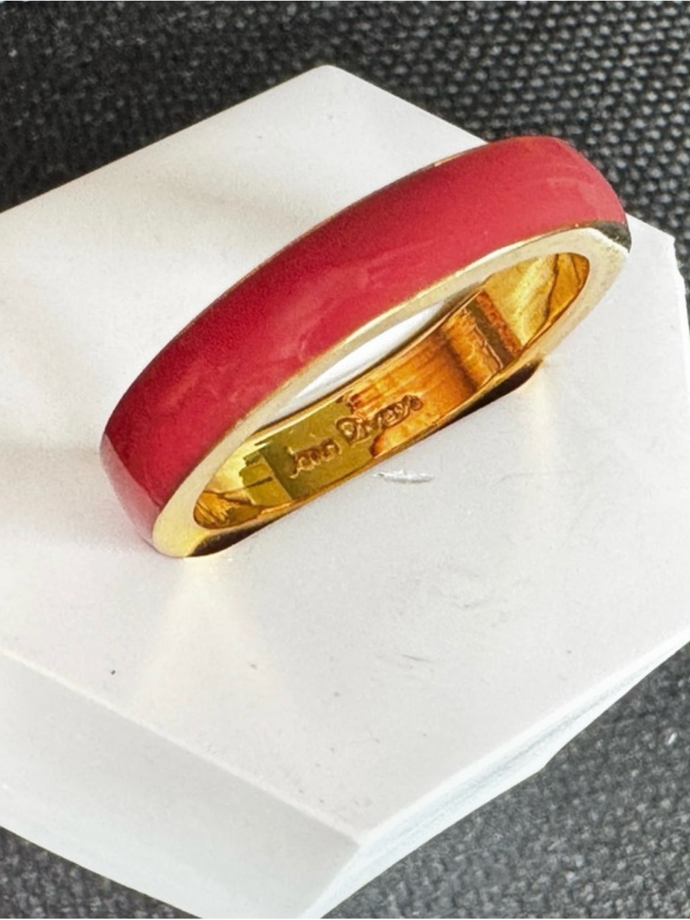 Joan Rivers Gold-Tone Ring with Pink Enamel